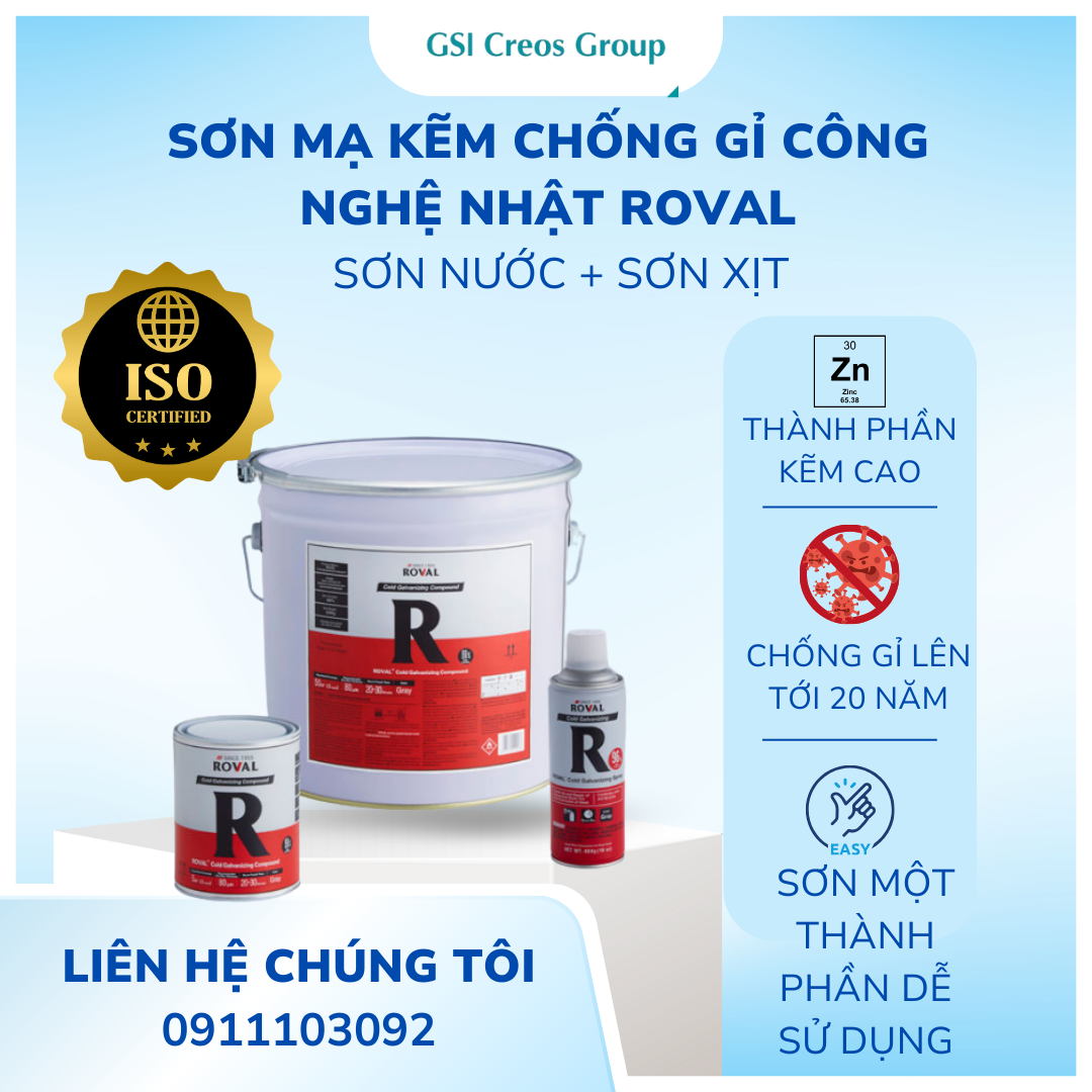 SƠN MẠ KẼM CHỐNG GỈ CÔNG NGHỆ NHẬT ROVAL